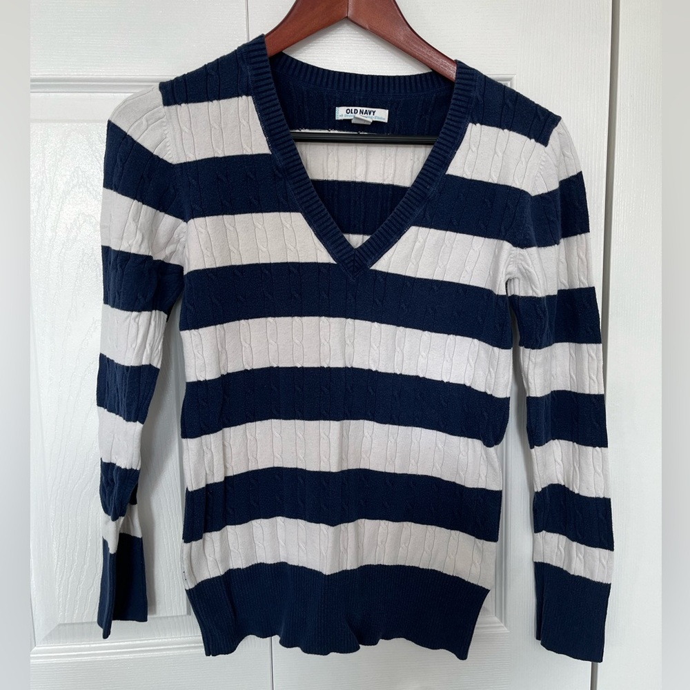 Old Navy striped cable knit sweater